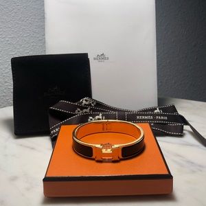 HERMÈS Clic H Bracelet - GOLD/Black size PM *RARE*
